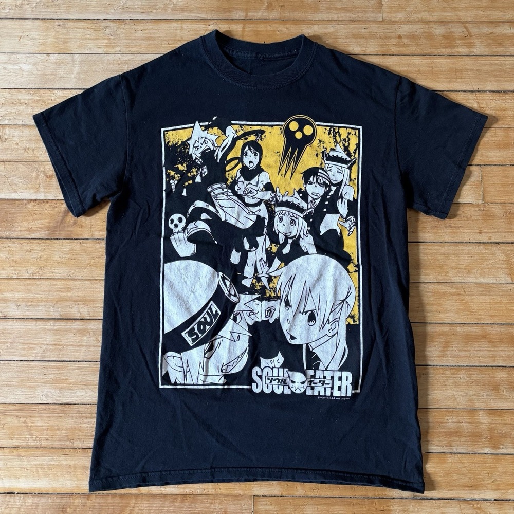 VTG Soul Eater 2008 Official Promo T-Shirt Anime Manga Tee Size S Black y2k